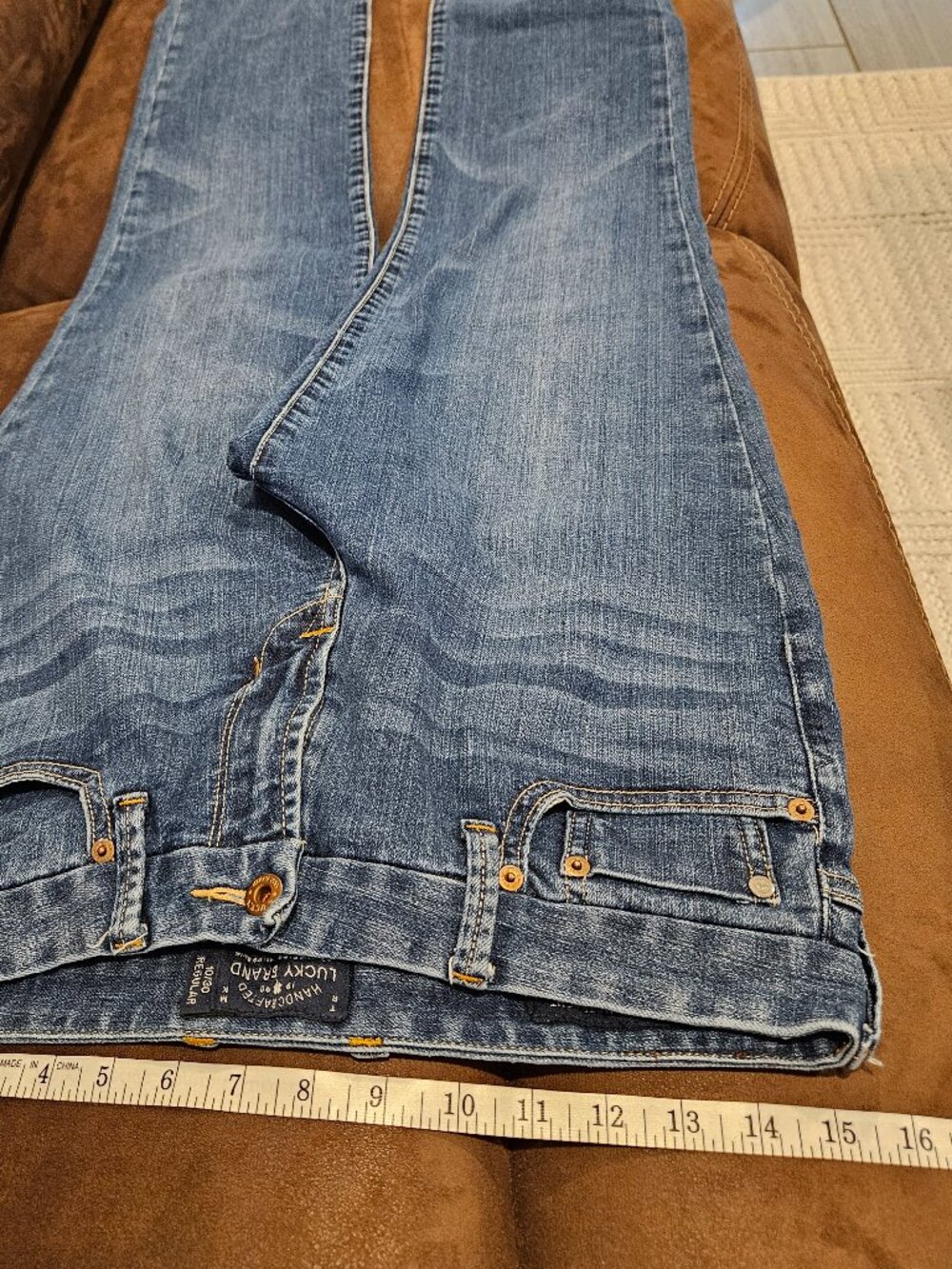 Lucky Brand Sweet N Straight Jeans Blue Mid Low Rise Stretch Size 10 / 30 R - Picture 12 of 15